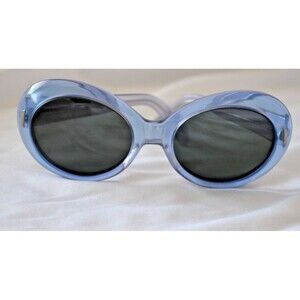 1960's Suntimer Victory S-593 Clear Blue Oversized Sunglasses Frames
